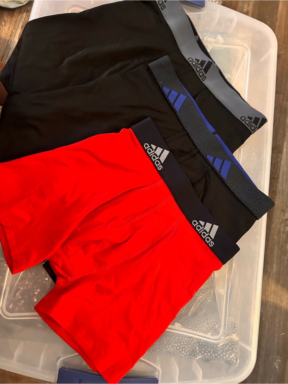 adidas Boys' Red and Black Performance Boxer Briefs 3-Pack S-M-L one of each #2